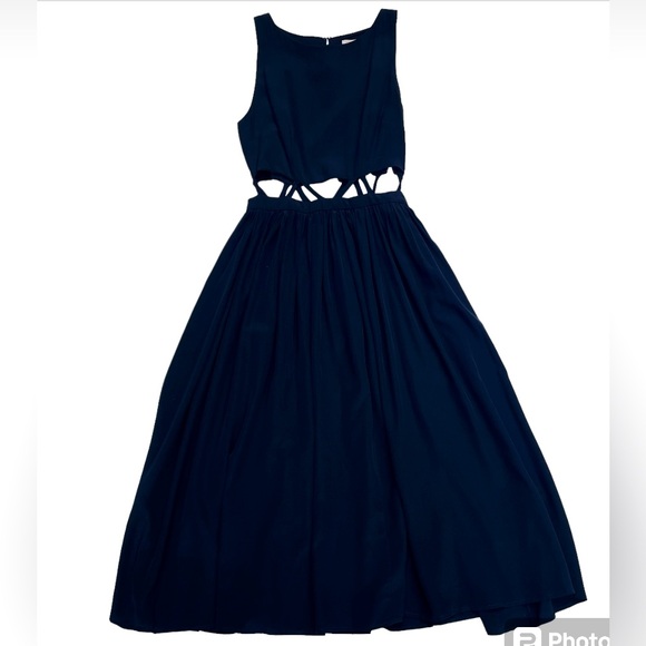 Mara Hoffman Adorable Cutout Midi Bateau Neckline Midi Length Dress Black Size 0 - Picture 2 of 5
